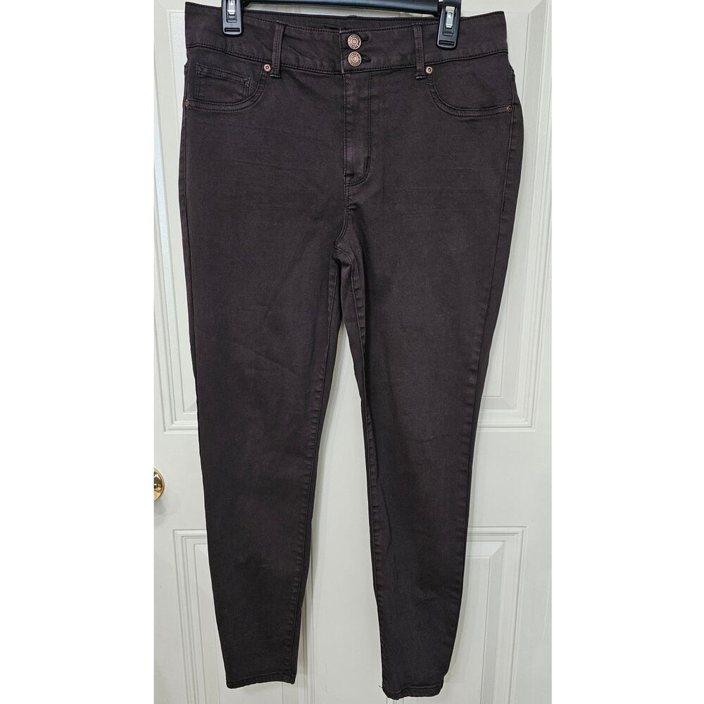 m jeans by maurices Women's Double Button Skinny Jeans Jeggings Brown Size L